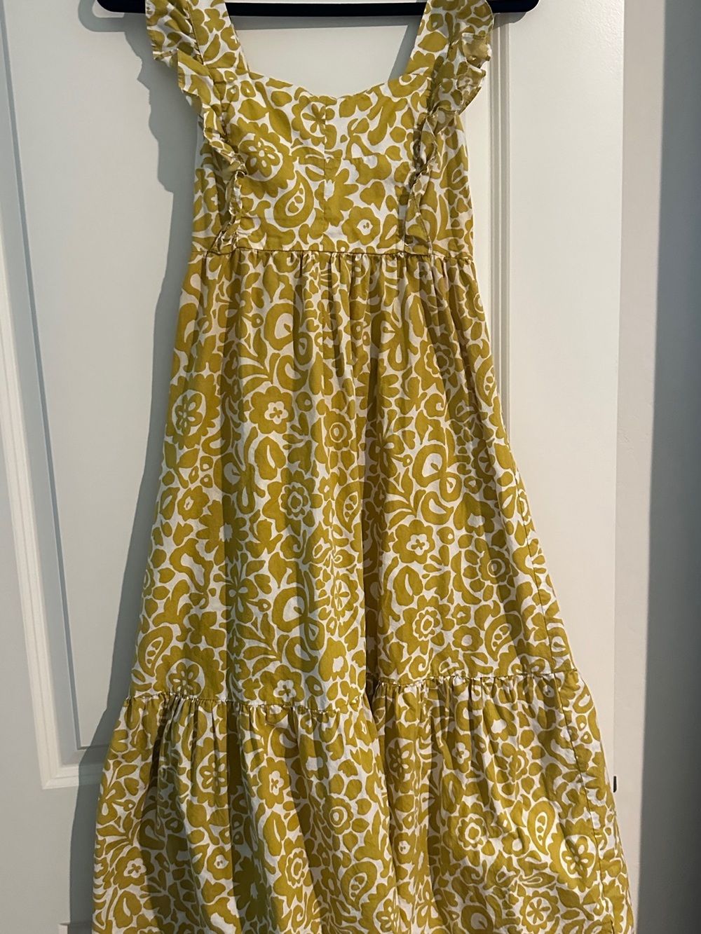 Aakaa Yellow and White Floral Tiered Sundress for Girls